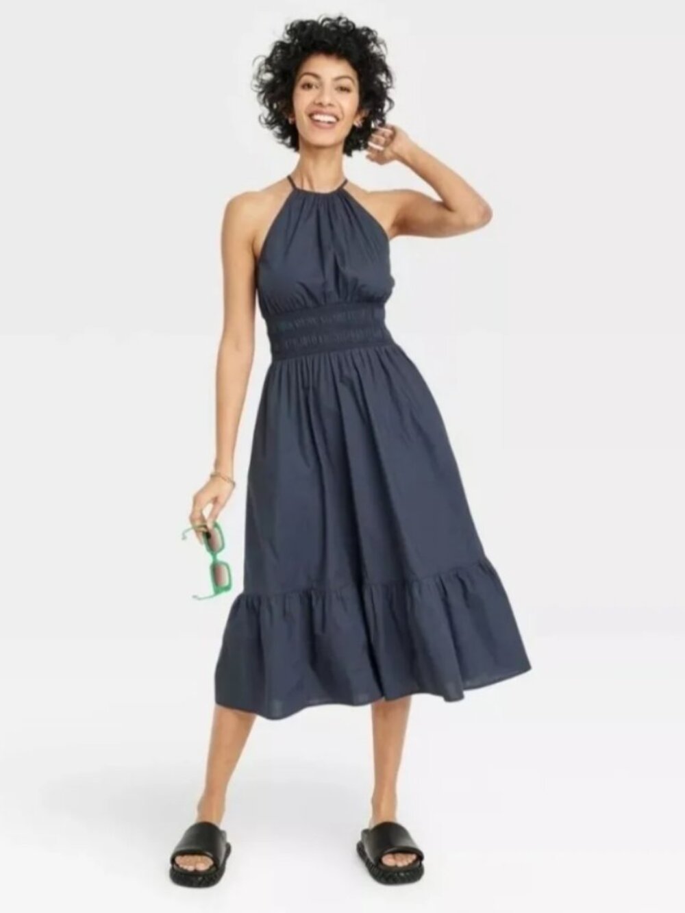 New Day Women's Poplin Midi Dress S